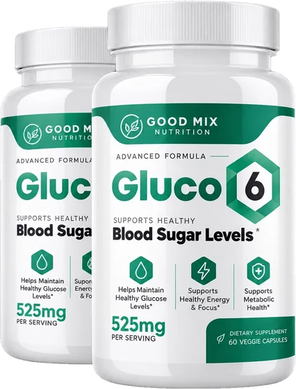 2 bottles of Gluco6 blood sugar support supplement