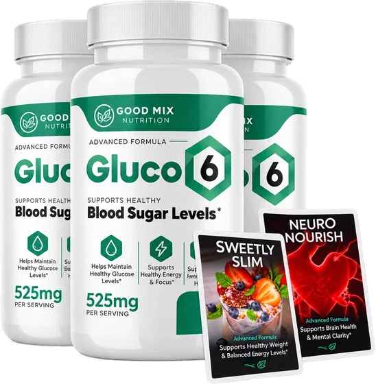 3 bottles of Gluco6 blood sugar support supplement